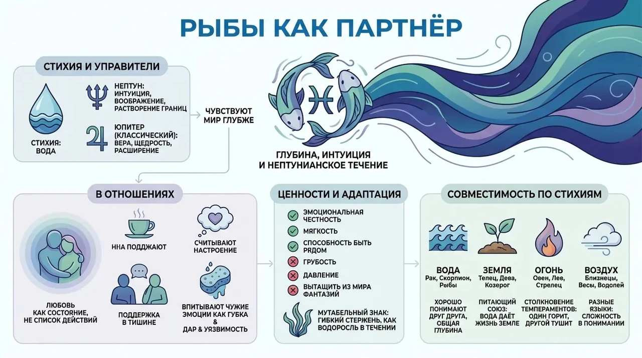 Водолей и рыбы совместимость: глубокий разбор союза